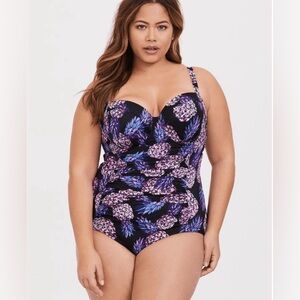 Torrid pineapple one piece swimsuit size 2x